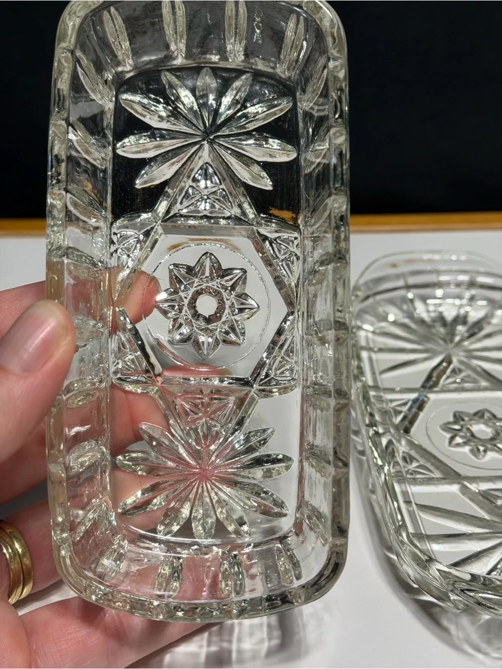 Vintage Clear Glass Butter Dish